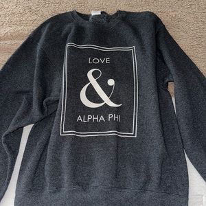Grey Alpha Phi Crewneck